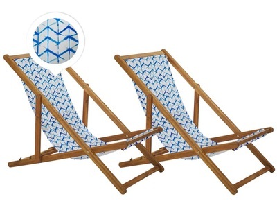 Beliani, Beliani Anzio Sonnenliege, Beliani - Liege aus Polyester Modern ANZIO, One Size, Blau Bunt