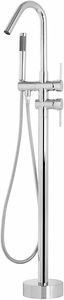 Beliani, Beliani Wannenarmatur freistehend VICTORIA Badewannenarmatur, Beliani - Freistehende Badewannenarmatur aus Messing Modern VICTORIA, One Size, Antikes Silber