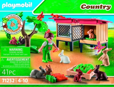 PLAYMOBIL, PLAYMOBIL® Kaninchenstall, Playmobil® Spielbausteine »Country Kaninchenstall 71252«, (41 St.)