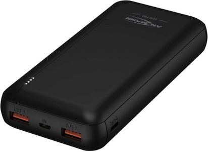 Ansmann, Ansmann PB320PD Powerbank 20000 mAh Power Delivery Li-Ion USB-A, USB-C? Schwarz, Ansmann Powerbank PB320PD, 20000 mAh