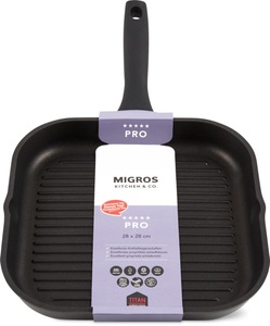 Cucina & Tavola, GRILLPFANNE TITAN INDUKTION 28x28cm, Migros Kitchen & Co. Pro Grillpfanne