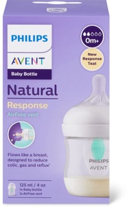 PHILIPS AVENT, Philips Avent Babyflasche SCY670/01 Natural Response mit AirFree Ventil 125ml, Philips Avent Natural Response Babyflasche mit Airfree Ventil 125ml, 0M+ (1 Stk)