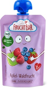 FruchtBar, FRUCHTBAR Bio Quetschie Apfel-Waldfrucht (100g), FRUCHTBAR Bio Quetschie Apfel-Waldfrucht (100g)
