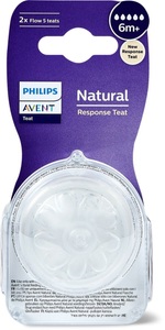 PHILIPS AVENT, PHILIPS AVENT Trinksauger Natural Response 6m+ Stufe 5, Philips Avent Natural Response Sauger, Grösse 5, 6M+ (2 Stk)