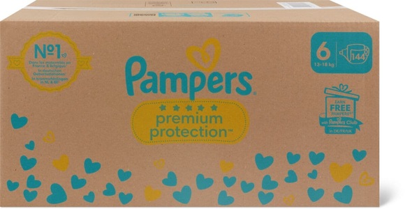 Pampers, Pampers Premium Protection, Gr. 6 Extra Large, 13kg+, Monatsbox (1x 144 Windeln), Pampers Premium Protection Windeln