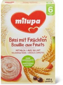 Milupa, Milupa Brei mit Früchten, Milupa Anrühr-Brei mit Früchten & Milch 6+ Monate