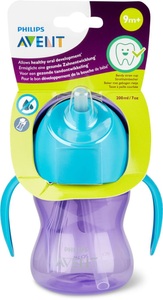 Avent, Avent Strohhalm Becher,, Philips Avent Strohhalmbecher 200ml, 9M, blau/lila (1 Stk)