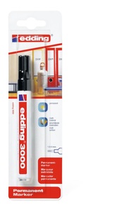 edding, Edding Edding 3000 Permanentmarker, Edding 3000, Permanent Marker, 1.5-3mm, schwarz, Blister, 3000-1BLI