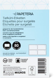 Papeteria, Papeteria Tiefkühl-Etiketten, Papeteria Tiefkühl-Etiketten