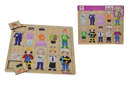 Eichhorn, Eichhorn Holz-Lagenpuzzle BERUFE 30-teilig in bunt, Eichhorn Einlegepuzzle Puzzle