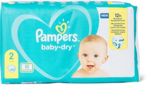 Pampers, Pampers Baby Dry Gr.2 Mini 60 Stück, Pampers Baby Dry Gr. 2, Mini 4-8kg