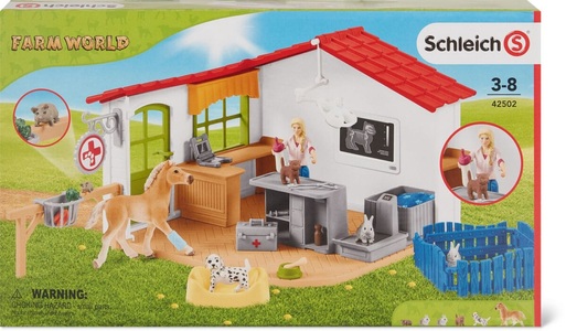 Schleich, Schleich 42502 Tierarzt-Praxis mit Haustieren, Schleich Tierarzt-Praxis mit Haustieren
