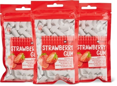 M-Classic, M-Classic Chewing Gum Strawberry 3x80g, M-Clas Strawberry Trio
