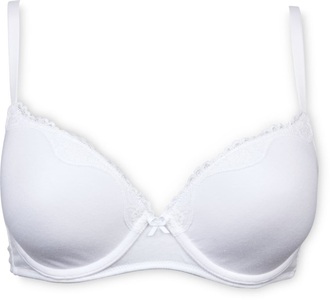 Schiesser, BH, Bügel-BH mit Schale und Spitze weiß - Pure Cotton 70A