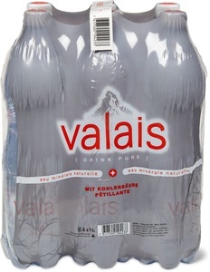 Valais, Valais Mineralwasser mit CO2 6x1l, Aus der Region Valais mit CO2