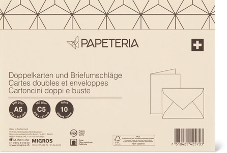 Papeteria, Papeteria A5 / C5 Doppelkarten und Briefumschläge, Papeteria A5 / C5 Doppelkarten und Briefumschläge