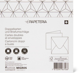 Papeteria, Papeteria 145 x 145 Doppelkarten und Briefumschläge, Papeteria 145 x 145 Doppelkarten und Briefumschläge