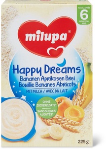 Milupa, Milupa Brei Happy Dreams, Milupa Anrühr-Brei Happy Dreams Banane & Aprikose mit Milch 6+ Monate