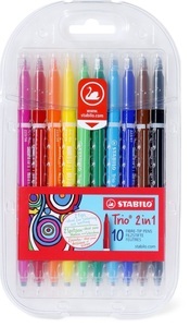 Stabilo, Stabilo Stabilo Trio 2in1 Fasermaler, Stabilo Trio 2 in 1, Fasermaler, 223/10, (10 Farben, Etui)