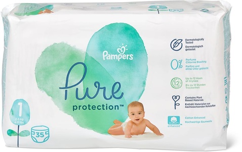 Pampers, Pampers Pure Protection Gr.1, Pampers Pure Protection Grösse 1 2-5kg 35 Stück