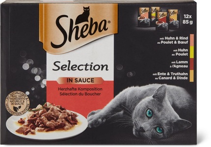 Sheba, Megapack Sheba Varietäten Frischebeutel 24 x 85 g - Selection in Sauce, Selection Sauce Fleisch