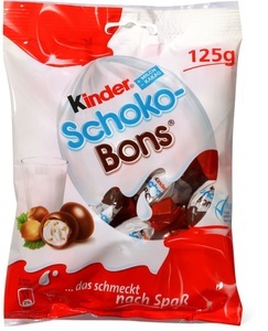 Kinder, Kinder Schokobons, Kinder Schoko-Bons Gefüllte Vollmilchschokoladeneier
