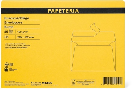 Papeteria, Papeteria C5 Briefumschläge, Papeteria C5 Briefumschläge