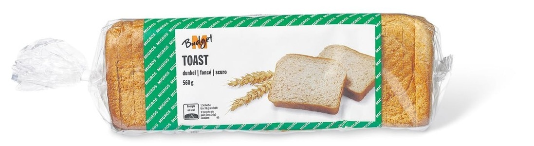 M-Budget, M-Budget Toast dunkles Weizenbrot, M-Budget Toast dunkles Weizenbrot