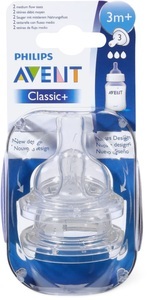 Avent, Avent Philips® Avent Klassik-Sauger 3 Löcher, Avent Sauger Mittel, 3 Loch, 2 Stück