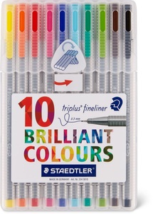 Staedtler, Staedtler Staedtler triplus Feinschreiber, Staedtler triplus 334, Fineliner, 0,3mm, 334 SB10, (10-farbig assortiert)