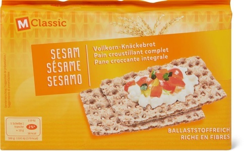 M-Classic, M-Classic Vollkorn Knäckebrot Sesam, M-Classic Vollkorn Knäckebrot Sesam