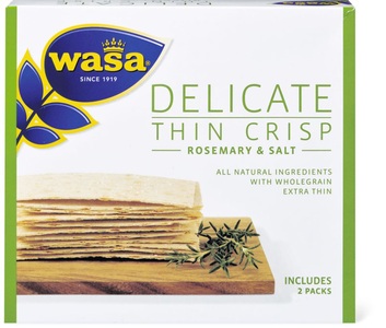 Wasa, Wasa Delicate Thin Crisp Rosem. & Salt, Wasa Delicate Thin Crisp Rosem. & Salt