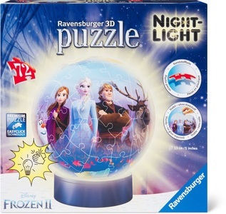 Ravensburger, RAVENSBURGER Puzzle FROZEN 2 NIGHTLIGHT, 3D Puzzle Ravensburger Puzzle-Ball Nachtlicht Frozen 2 72 Teile
