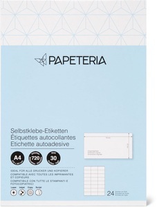 Papeteria, Papeteria Selbstklebe-Etiketten 70x37mm weiss, Papeteria Selbstklebe-Etiketten 70x37mm weiss