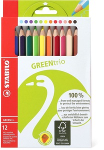 Stabilo, Stabilo Stabilo GREENtrio Farbstifte, Stabilo Green Trio, Farbstifte, 6203/12, (12 Farben, Etui)