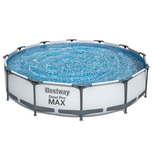 undefined, Best Way Metal Frame Pool mit Pumpe, Bestway Pool Set hellgrau 366 x 76 cm