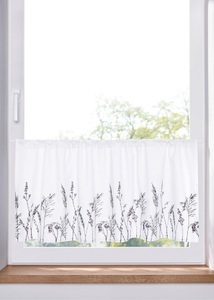 bpc living bonprix collection, Bio Baumwoll Scheibengardine mit Gräserdruck, 
