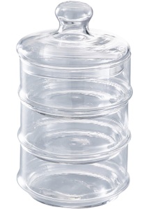 HELU, 3tlg. Glas-Vorratsdose HELU Transparent, Leckereien-Turm