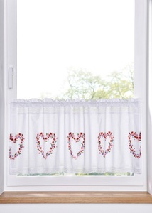 bpc living bonprix collection, Bio Baumwoll Scheibengardine mit Herz Druck, 