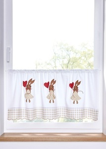 bpc living bonprix collection, Bio Baumwoll Scheibengardine mit Hasendruck, 