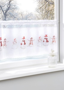 bpc living bonprix collection, Scheibengardine mit Schneemann Druck, 