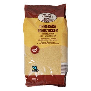 Happy Harvest, Demerara Rohrzucker, fein, Demerara Rohrzucker, fein
