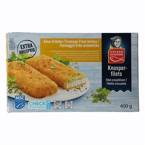 GOLDEN SEAFOOD MSC, Knusperfilets, Käse-Kräuter, 