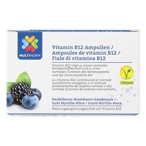 MULTINORM, Vitamin B12 Ampullen, Heidelbeer -Brombeere, Vitamin B12 Ampullen, Heidelbeer -Brombeere