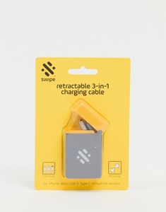 Thumbs up, Thumbs up swipe 3in 1 retractable charger-No Colour, 