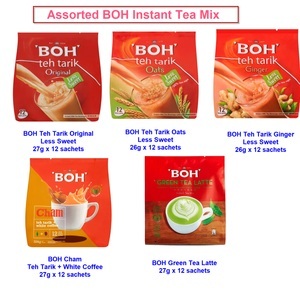 Boh, BOH Instant Tea Mix Teh Tarik Cham Original Ginger Green Tea Oat Less Sugar, 