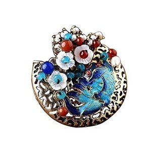 PANDA SUPERSTORE, Classical Fashion Brooch Pin Shell Flowers Clothing Accessories, 