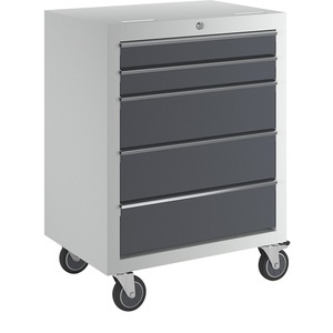 undefined, Schubladen-Rollwagen HxBxT 860 x 646 x 460 mm mit 5 Schubladen und 4 Lenkrollen