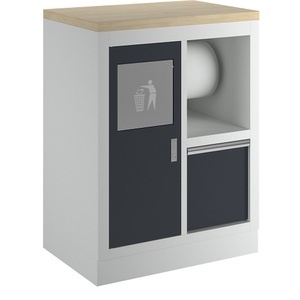 Abfall- und Reinigungs-Unterschrank HxBxT 910 x 680 x 460 mm Zentralverschluss