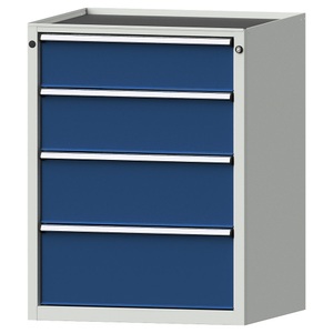 ANKE, ANKE Schubladenschrank BxT 760 x 675 mm, Schubladentraglast 200 kg 4 Schubladen, Höhe 980 mm, Front enzianblau, ANKE Schubladenschrank, BxT 760 x 675 mm, Schubladentraglast 200 kg, 4 Schubladen, Höhe 980 mm, Front enzianblau